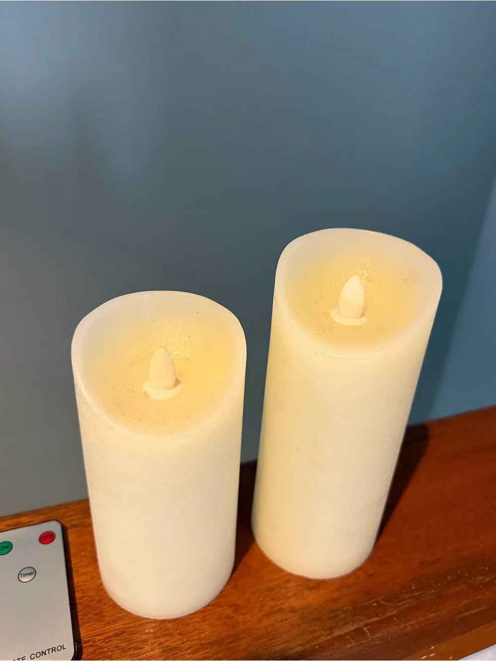 Ivory LED Flameless Pillar Candle Set with Remote